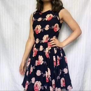 Maison Jules floral fit and flair dress